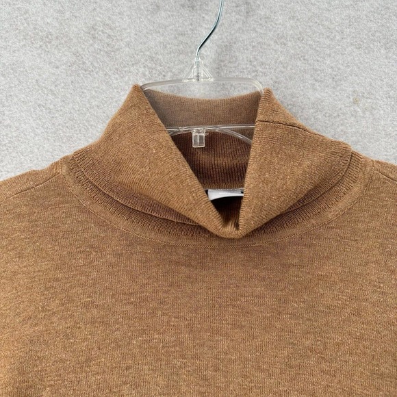 Chicos Tunic Sweater MEDIUM BeigeTurtleneck Handkerchief Hem Cashmere Blend - Picture 6 of 14